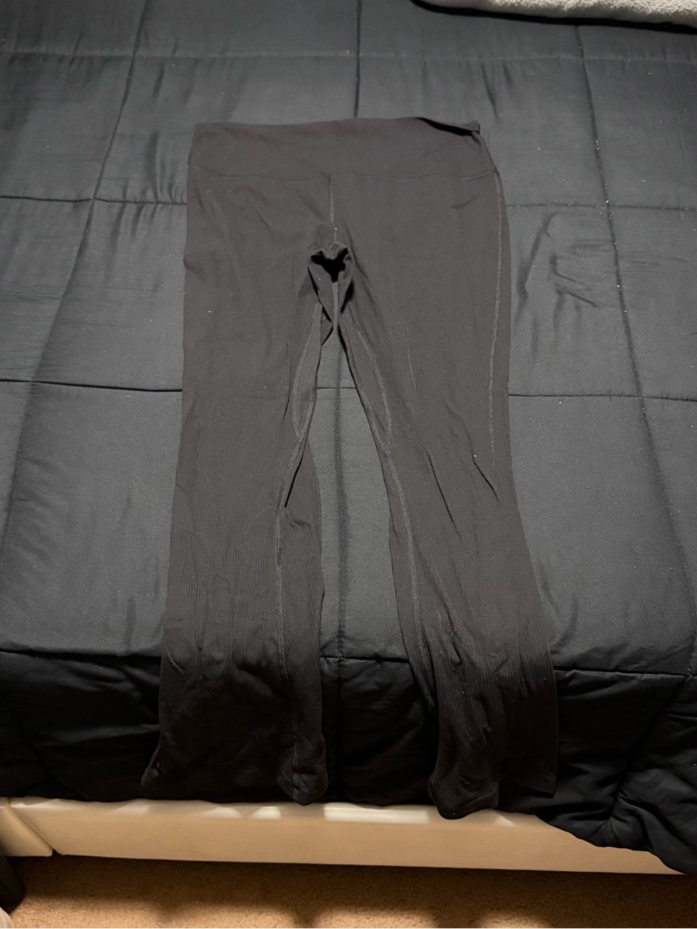 Black Ribbed Leggings Lululemon Size 14